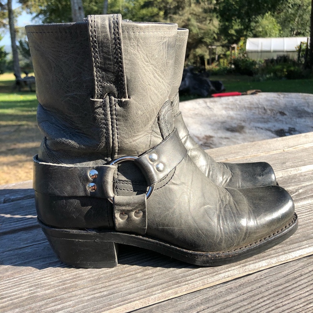 Vintage Frye Moto Square Toe Boots